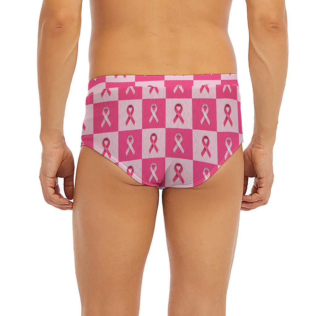 Breast Cancer Awareness Pattern Print Men's Briefs