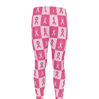 Breast Cancer Awareness Pattern Print Men's leggings