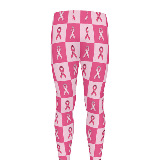 Breast Cancer Awareness Pattern Print Men's leggings