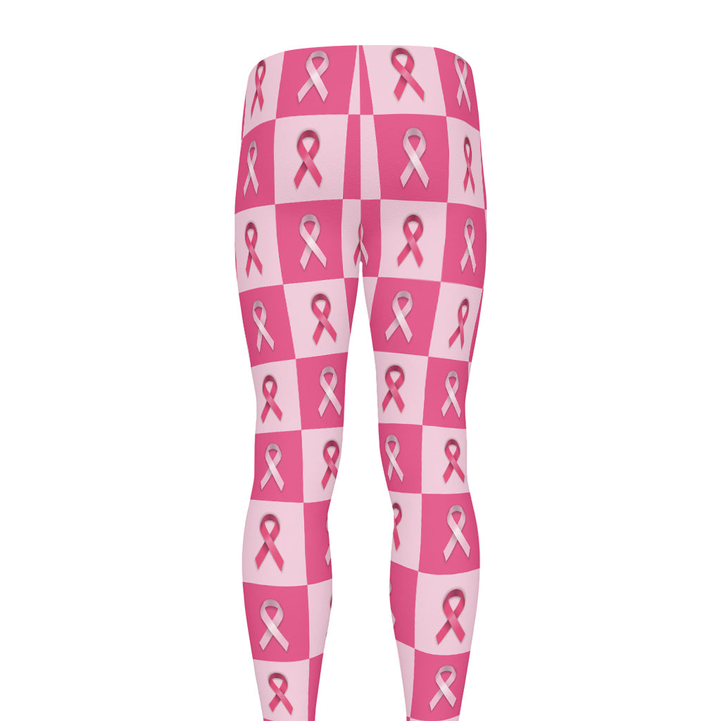 Breast Cancer Awareness Pattern Print Men's leggings