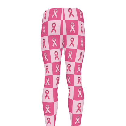 Breast Cancer Awareness Pattern Print Men's leggings