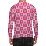 Breast Cancer Awareness Pattern Print Men's Long Sleeve Rash Guard