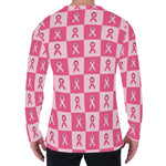 Breast Cancer Awareness Pattern Print Men's Long Sleeve T-Shirt