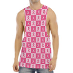 Breast Cancer Awareness Pattern Print Men's Muscle Tank Top