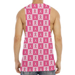 Breast Cancer Awareness Pattern Print Men's Muscle Tank Top