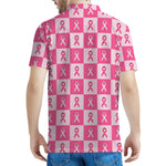 Breast Cancer Awareness Pattern Print Men's Polo Shirt