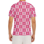 Breast Cancer Awareness Pattern Print Men's Short Sleeve Rash Guard