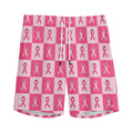 Breast Cancer Awareness Pattern Print Men's Athletic Shorts