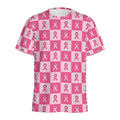 Breast Cancer Awareness Pattern Print Men's Athletic T-Shirt