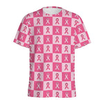 Breast Cancer Awareness Pattern Print Men's Sports T-Shirt
