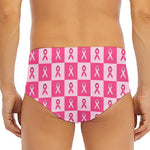 Breast Cancer Awareness Pattern Print Men's Triangle Swim Briefs