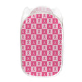 Breast Cancer Awareness Pattern Print Mesh Laundry Hamper