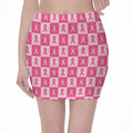 Breast Cancer Awareness Pattern Print Pencil Mini Skirt