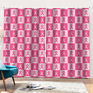 Breast Cancer Awareness Pattern Print Pencil Pleat Curtains