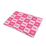 Breast Cancer Awareness Pattern Print Pet Cooling Mat Cover