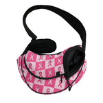 Breast Cancer Awareness Pattern Print Pet Sling Carrier