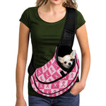 Breast Cancer Awareness Pattern Print Pet Sling Carrier