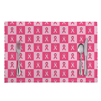 Breast Cancer Awareness Pattern Print Placemat