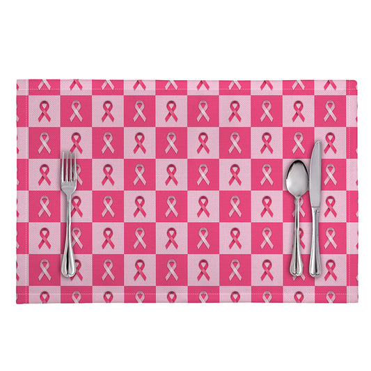 Breast Cancer Awareness Pattern Print Placemat
