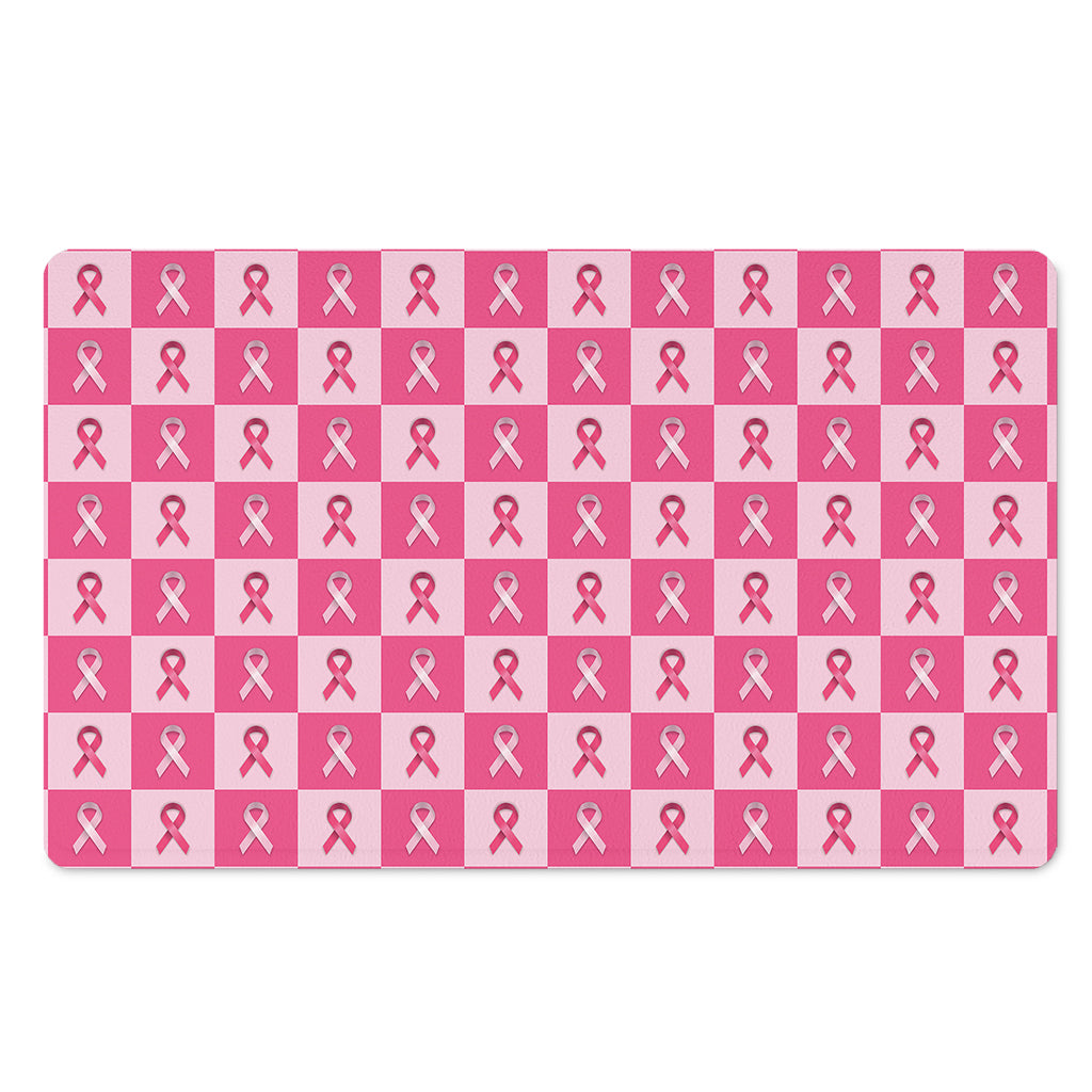 Breast Cancer Awareness Pattern Print Polyester Doormat