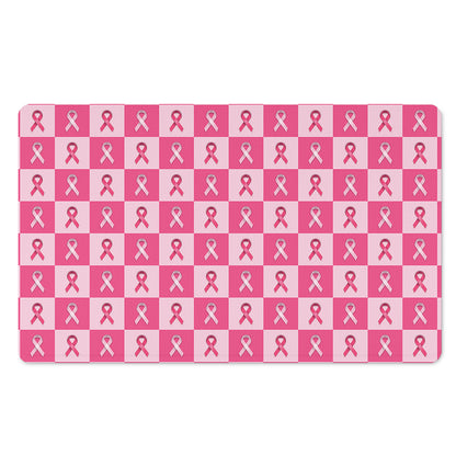 Breast Cancer Awareness Pattern Print Polyester Doormat