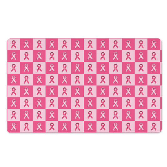 Breast Cancer Awareness Pattern Print Polyester Doormat