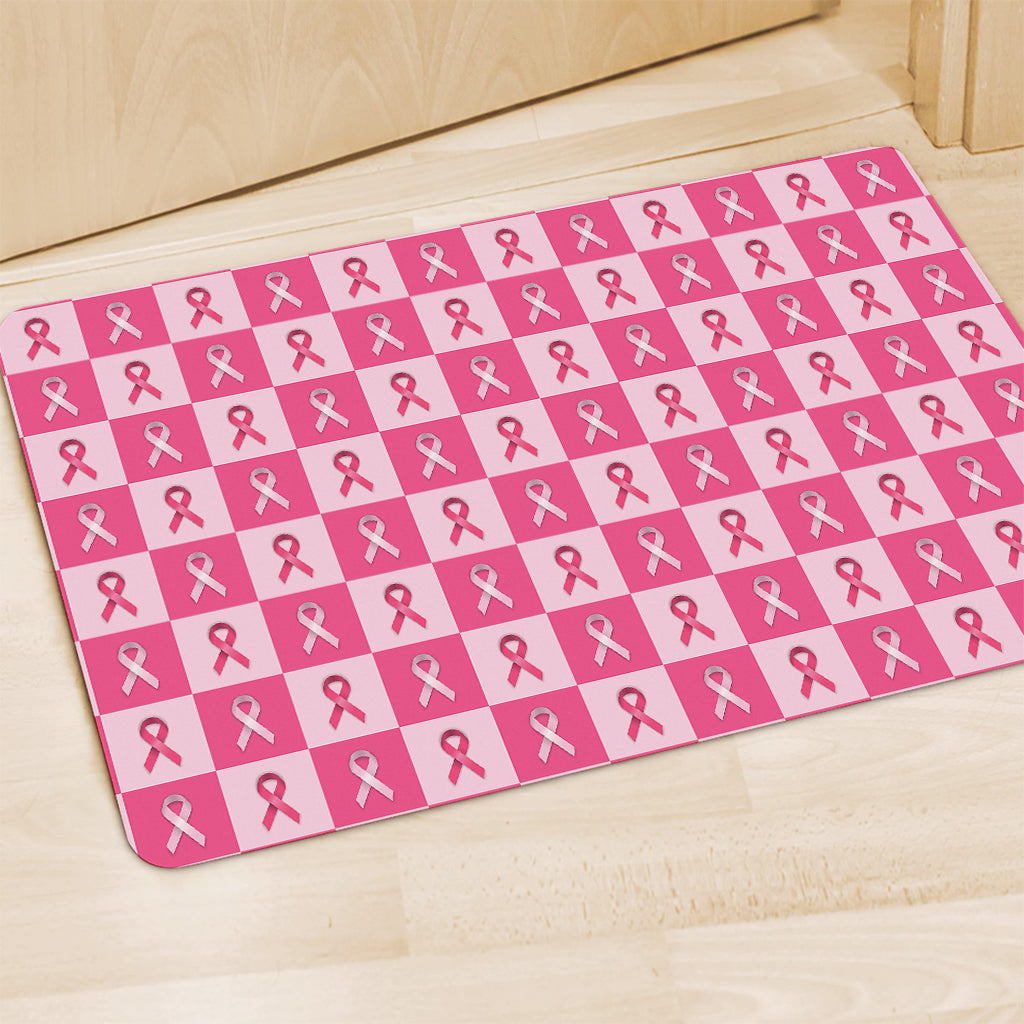 Breast Cancer Awareness Pattern Print Polyester Doormat