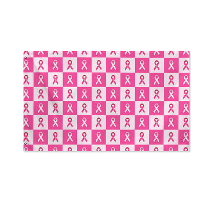 Breast Cancer Awareness Pattern Print Polyester Flag