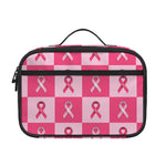 Breast Cancer Awareness Pattern Print Portable Lunch Bag