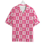 Breast Cancer Awareness Pattern Print Rayon Hawaiian Shirt