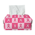 Breast Cancer Awareness Pattern Print Rectangle Tissue Box Cover