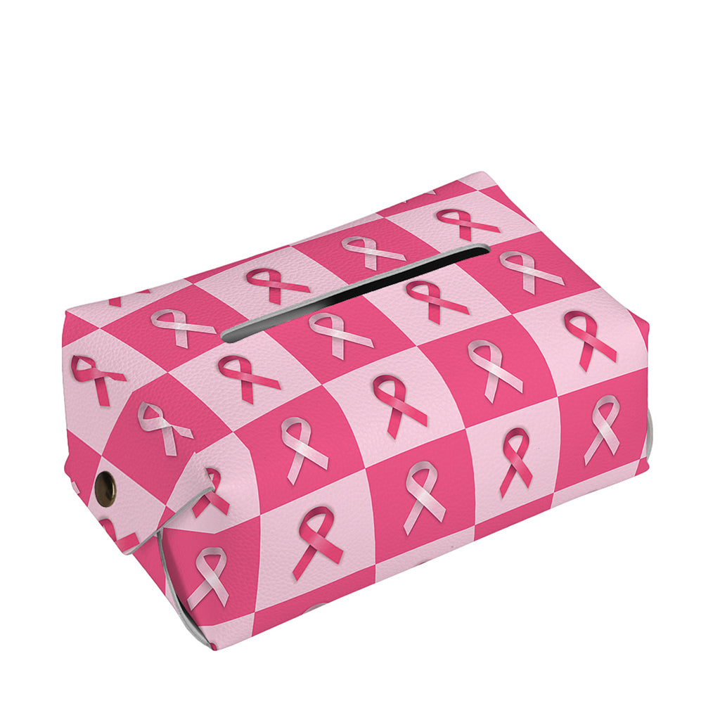 Breast Cancer Awareness Pattern Print Rectangle Tissue Box Cover