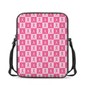 Breast Cancer Awareness Pattern Print Rectangular Crossbody Bag