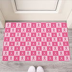 Breast Cancer Awareness Pattern Print Rubber Doormat