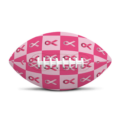 Breast Cancer Awareness Pattern Print Rugby Ball