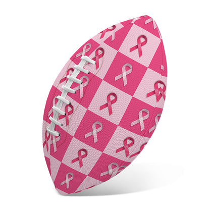 Breast Cancer Awareness Pattern Print Rugby Ball