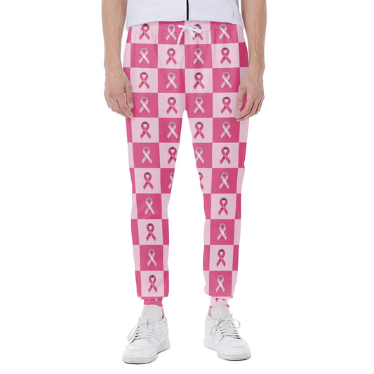 Breast Cancer Awareness Pattern Print Scuba Joggers