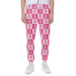 Breast Cancer Awareness Pattern Print Scuba Joggers