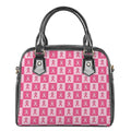 Breast Cancer Awareness Pattern Print Shoulder Handbag