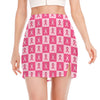 Breast Cancer Awareness Pattern Print Side Slit Mini Skirt