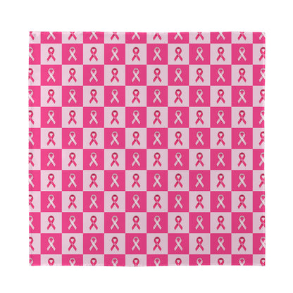 Breast Cancer Awareness Pattern Print Silk Bandana
