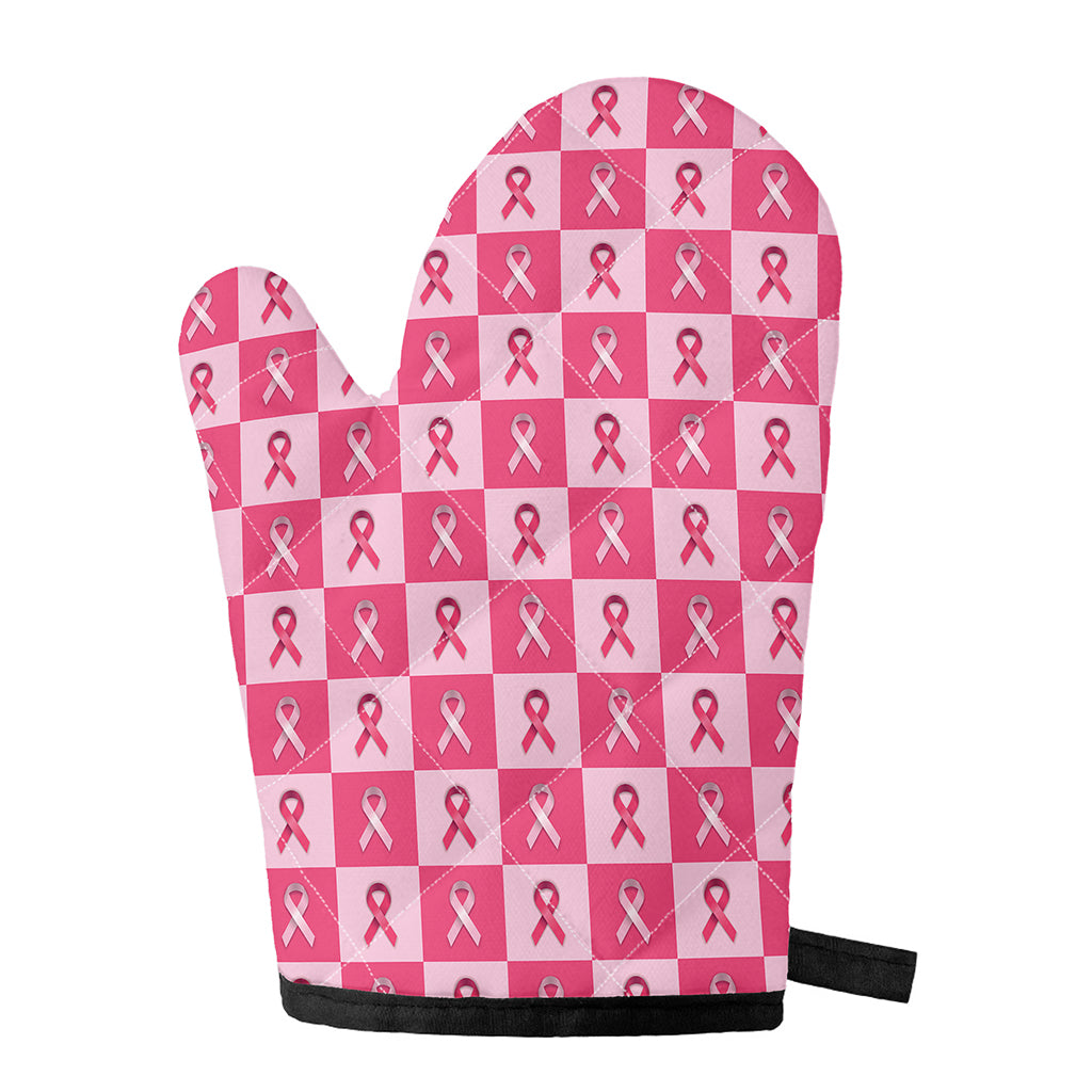 Breast Cancer Awareness Pattern Print Single Oven Mitt