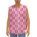 Breast Cancer Awareness Pattern Print Sleeveless Baseball Jersey