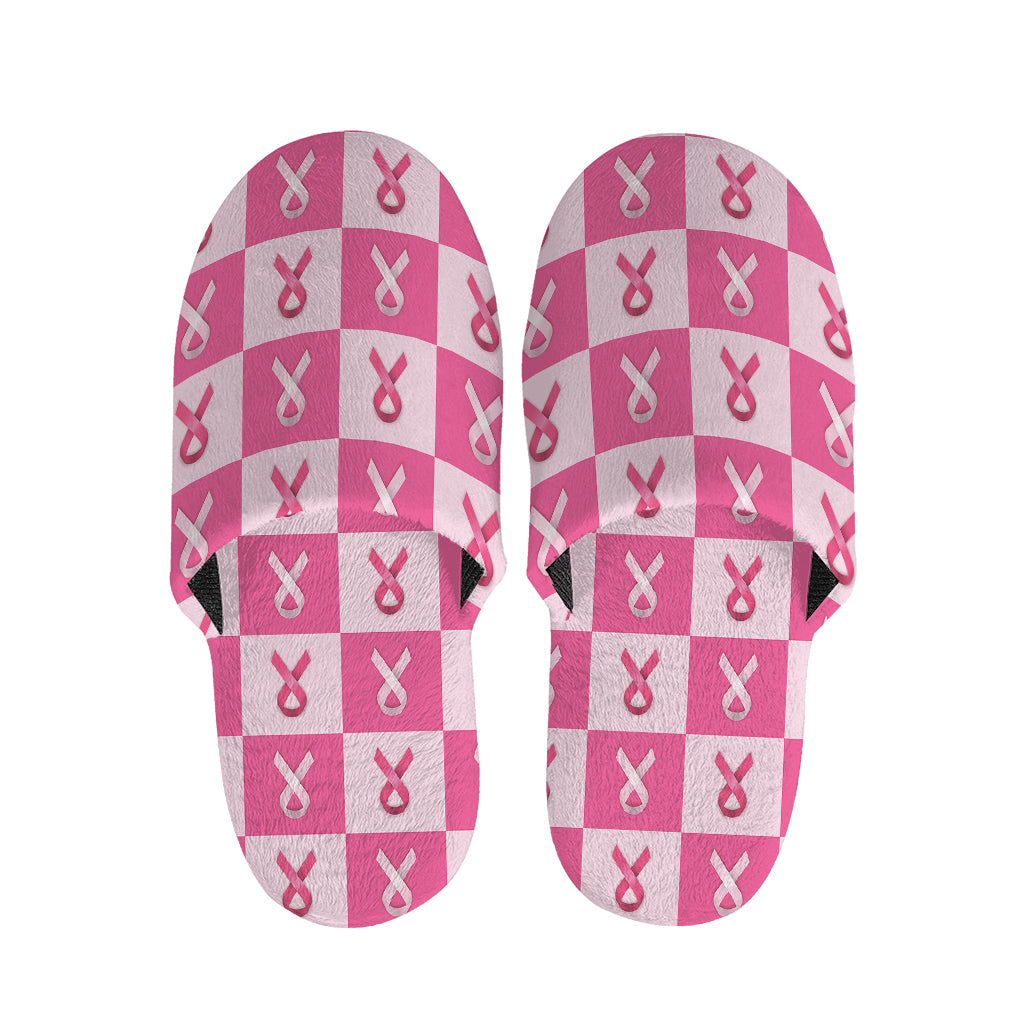 Breast Cancer Awareness Pattern Print Slippers
