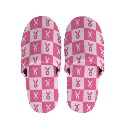 Breast Cancer Awareness Pattern Print Slippers