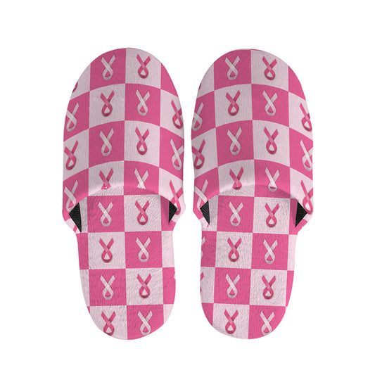 Breast Cancer Awareness Pattern Print Slippers