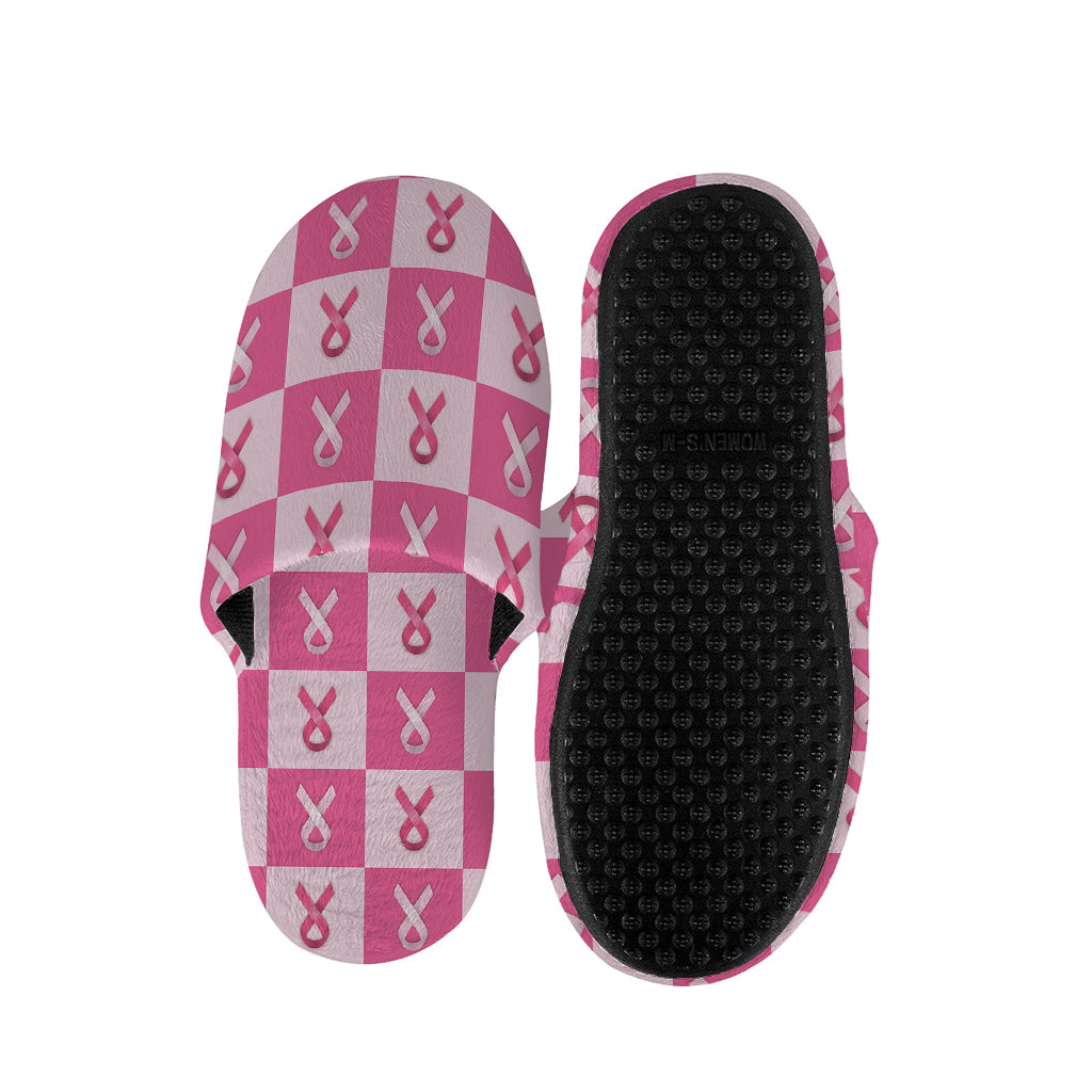 Breast Cancer Awareness Pattern Print Slippers