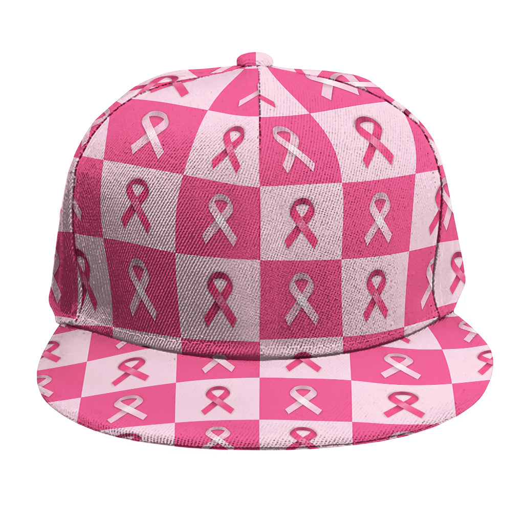 Breast Cancer Awareness Pattern Print Snapback Cap
