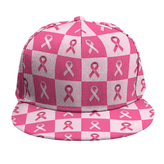 Breast Cancer Awareness Pattern Print Snapback Cap