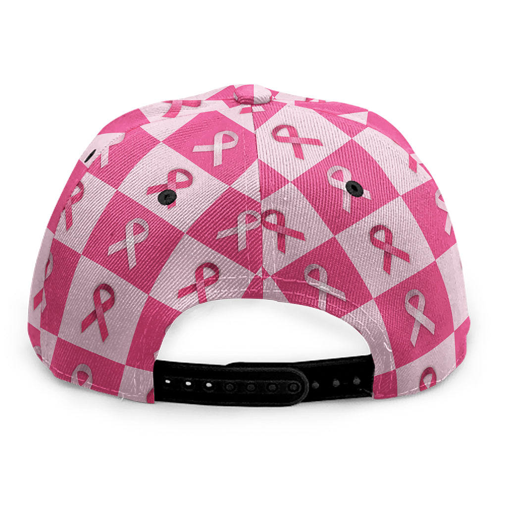 Breast Cancer Awareness Pattern Print Snapback Cap